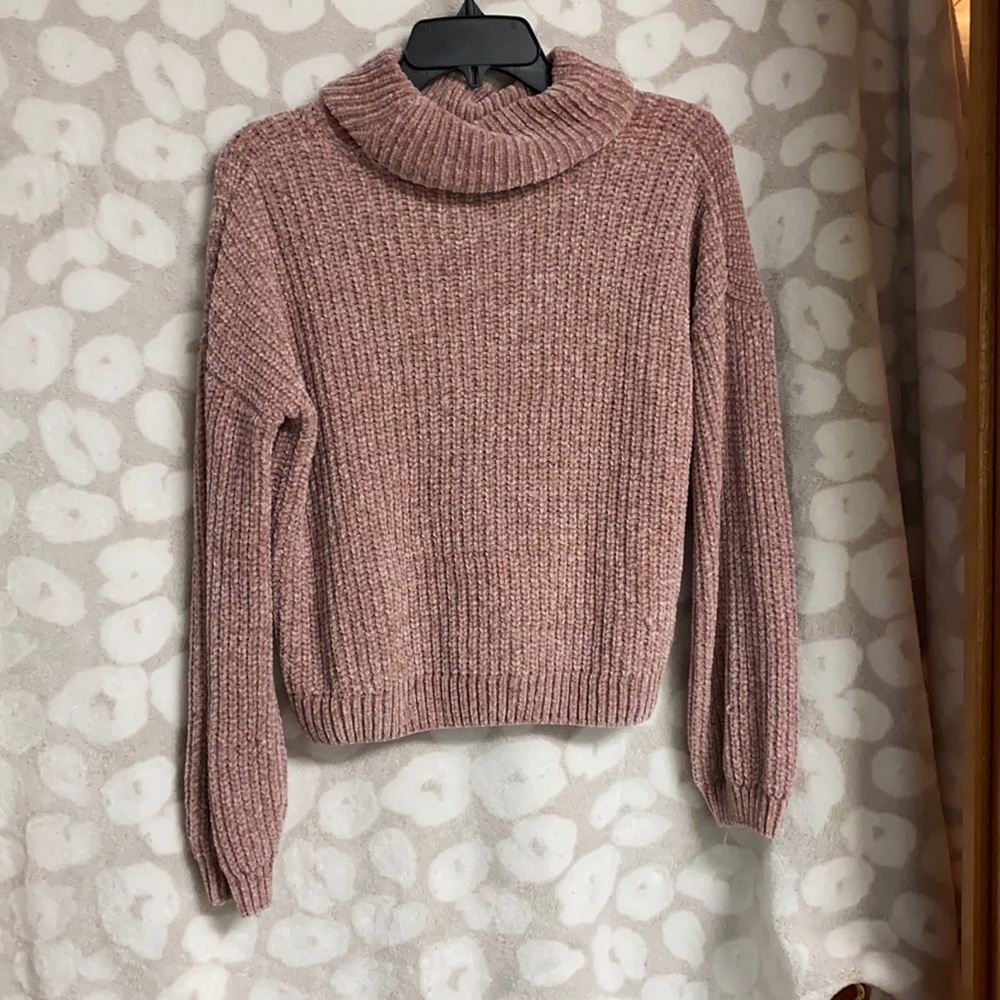 Cropped sweater dusty rose color